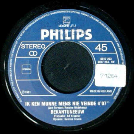 Bekantuneeuw - Ik Ken Munne Mens Nie Veinde / Vrolijke Druiven Zijn We Allemaol side A