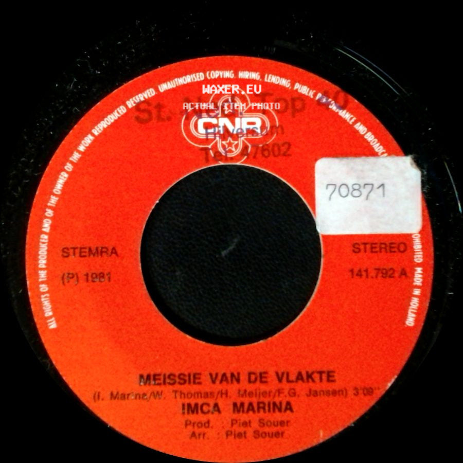 Imca Marina - Meissie Van De Vlakte / Alcazar Bij Nacht side A