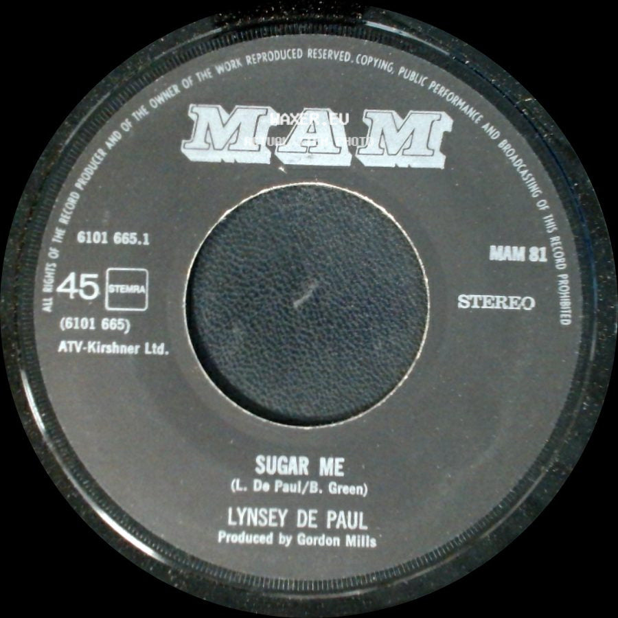 Lynsey De Paul - Sugar Me / Storm In A Teacup side A