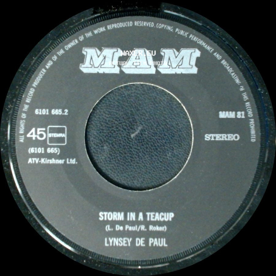 Lynsey De Paul - Sugar Me / Storm In A Teacup side B