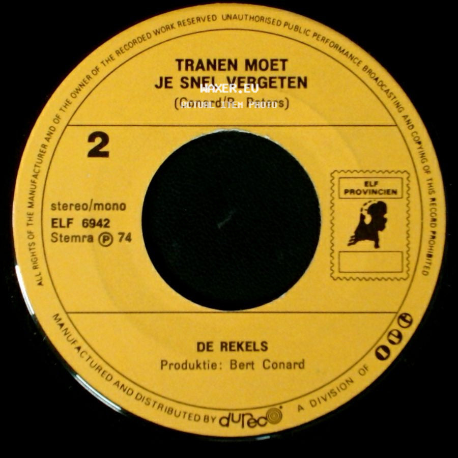 Frans En Monique / De Rekels - He Monique / Tranen Moet Je Snel Vergeten side B