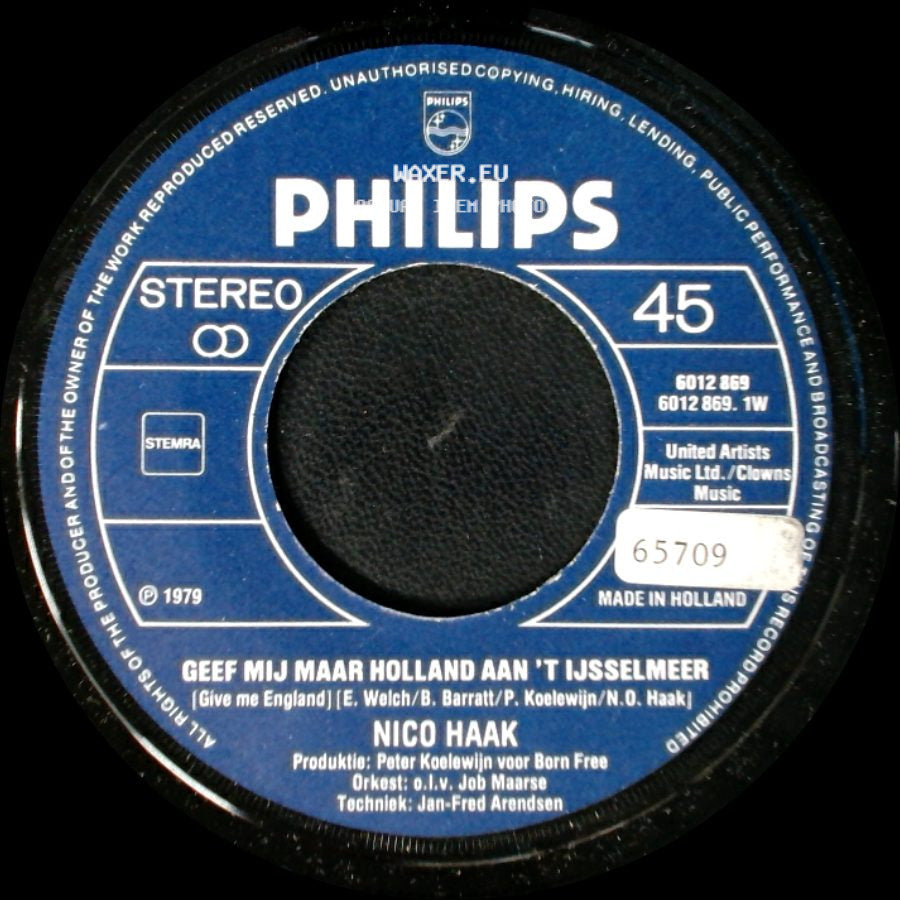 Nico Haak - Geef Mij Maar Holland Aan 't Ijsselmeer / Was Ik Je Kussen Maar side A