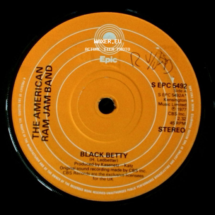 The American Ram Jam Band - Black Betty / I Should Have Known side A