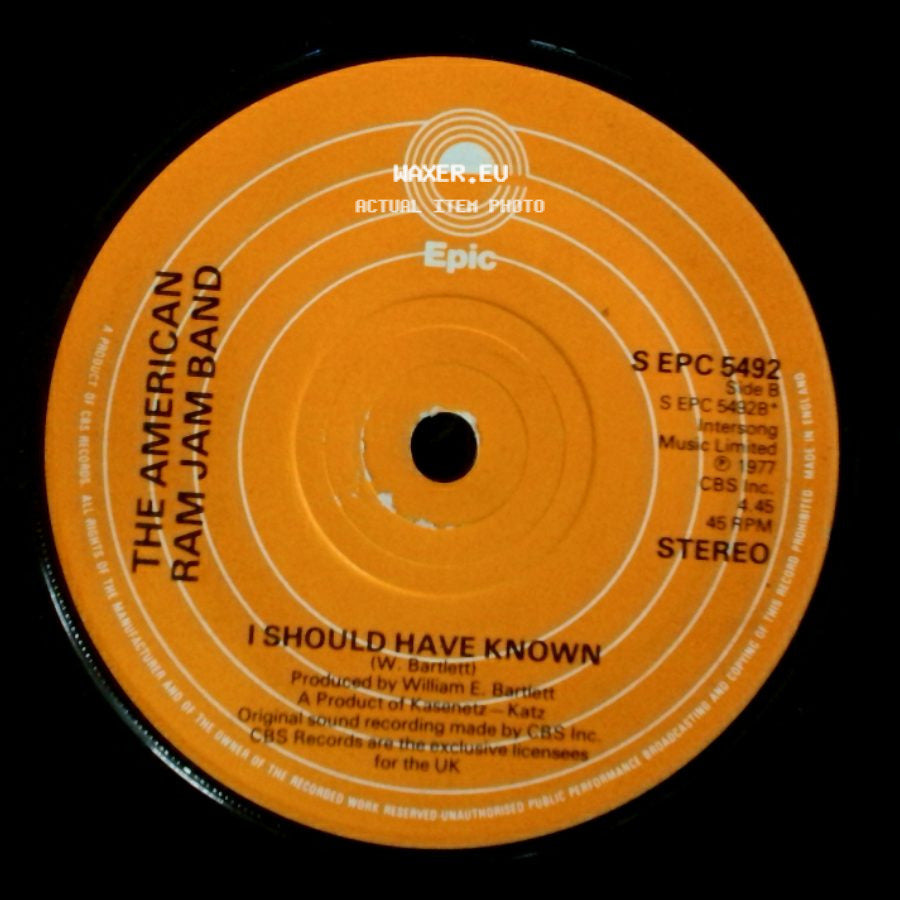 The American Ram Jam Band - Black Betty / I Should Have Known side B