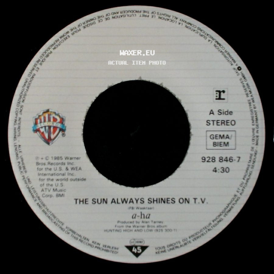 A-Ha - The Sun Always Shines On T.V. / Driftwood side A