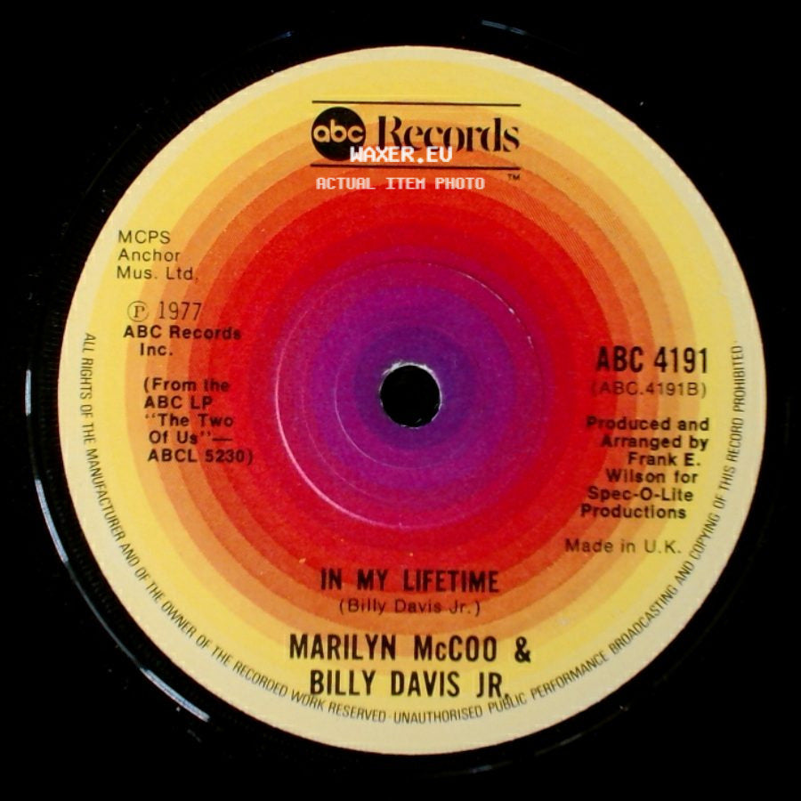 Marilyn Mccoo & Billy Davis Jr. - Look What You've Done To My Heart / In My Lifetime side B