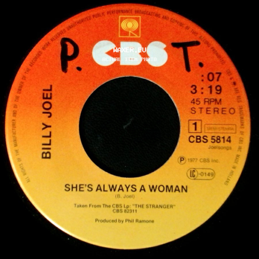 Billy Joel - She's Always A Woman / Movin' Out (Anthony's Song) side A