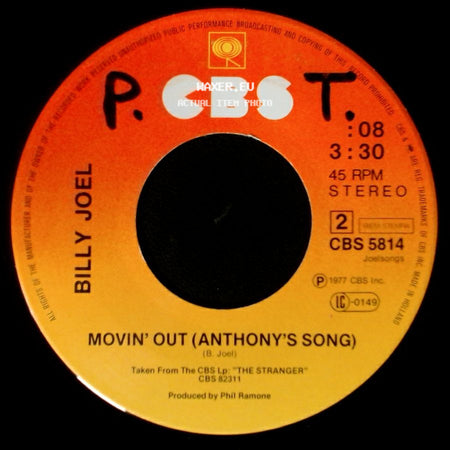 Billy Joel - She's Always A Woman / Movin' Out (Anthony's Song) side B