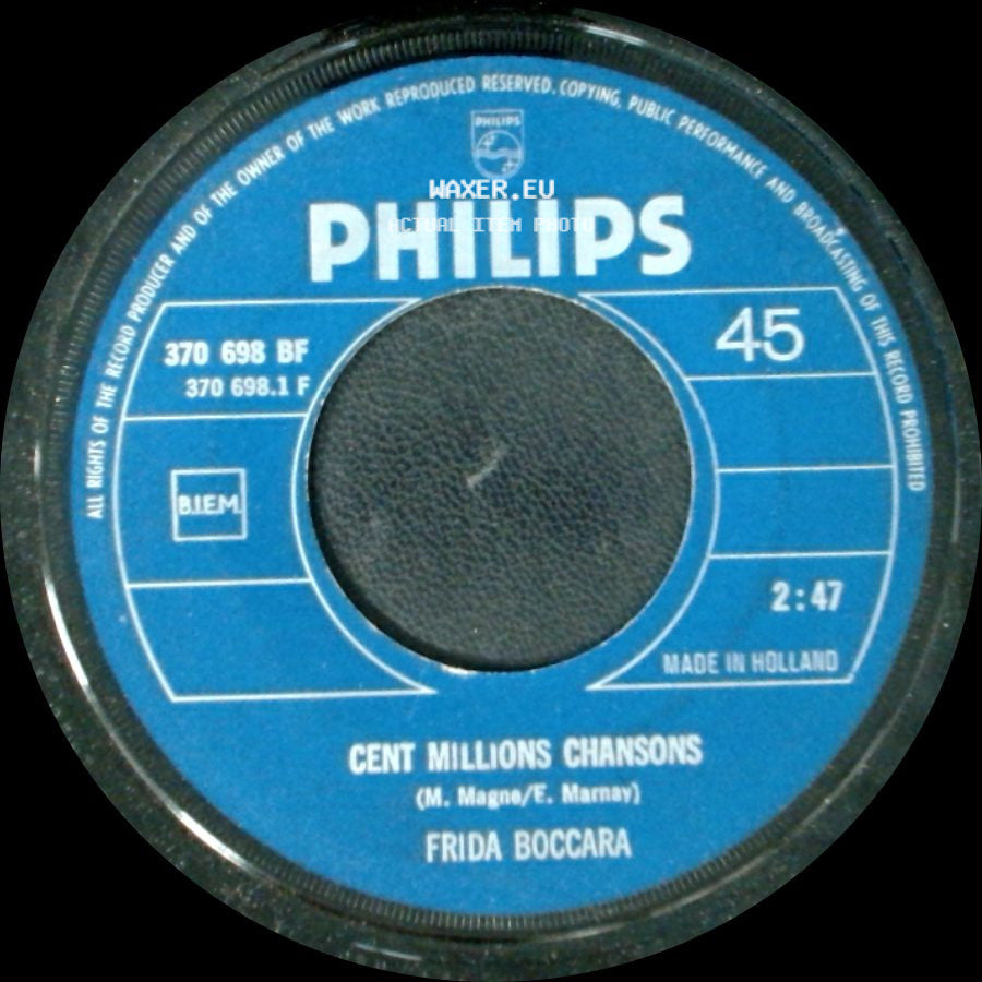 Frida Boccara - Cent Millions Chansons / Je Ne Veux Pas Te Dire Adieu side A