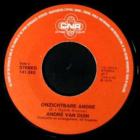 André Van Duin - Onzichtbare André / Ik Bijt Op Een Houtje side A