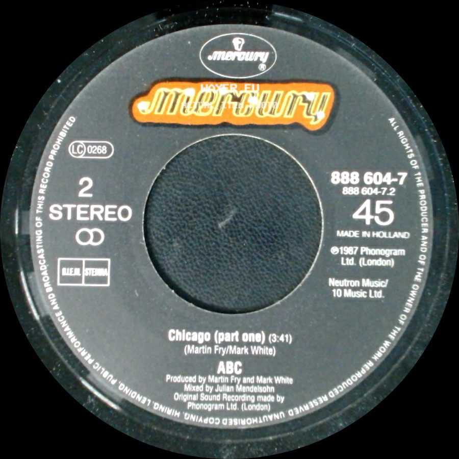 Abc - Chicago (Part One) / When Smokey Sings side A