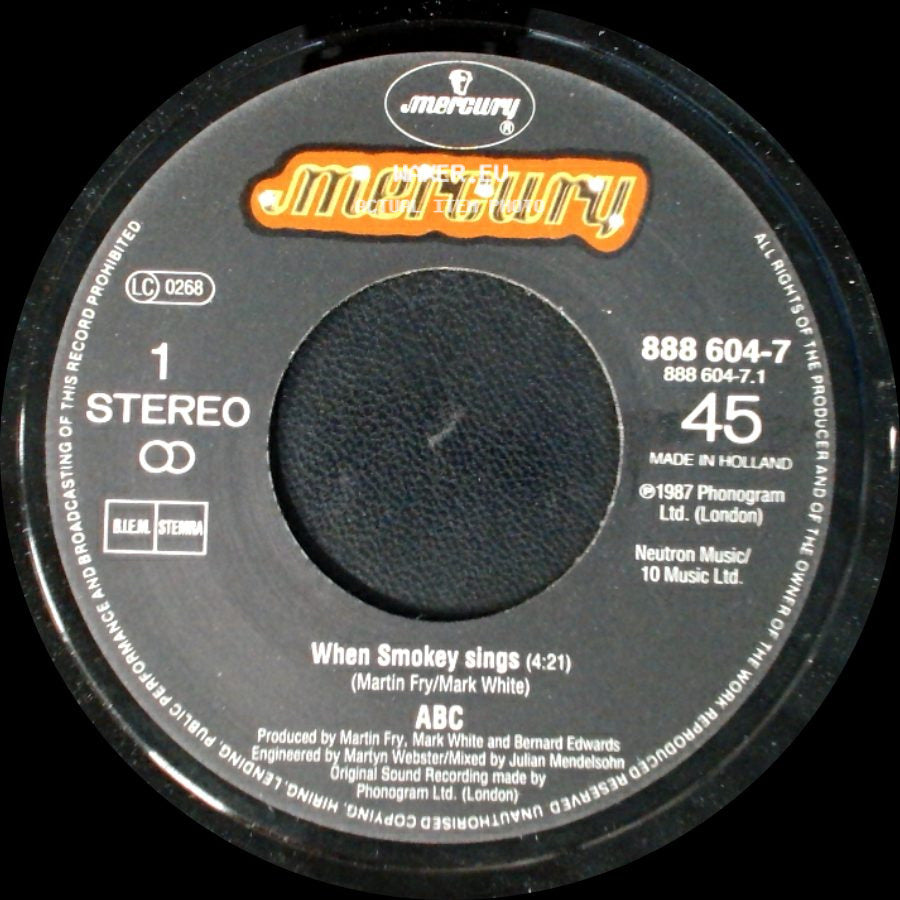 Abc - Chicago (Part One) / When Smokey Sings side B