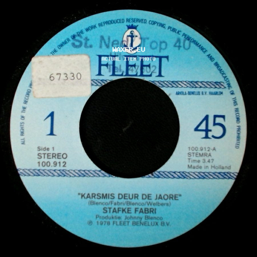 Stafke Fabri - Karsmis Deur De Jare / 2000 Jaor Geleje side A