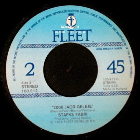 Stafke Fabri - Karsmis Deur De Jare / 2000 Jaor Geleje side B