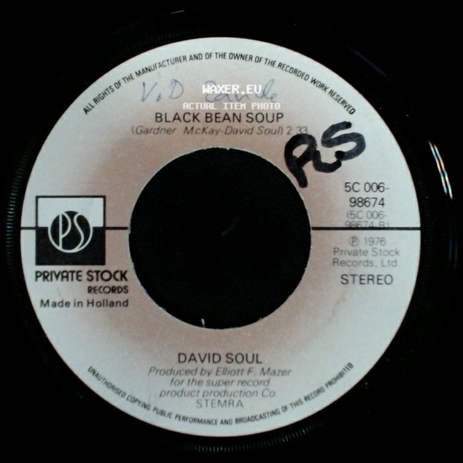 David Soul - Black Bean Soup / Don't Give Up On Us side A