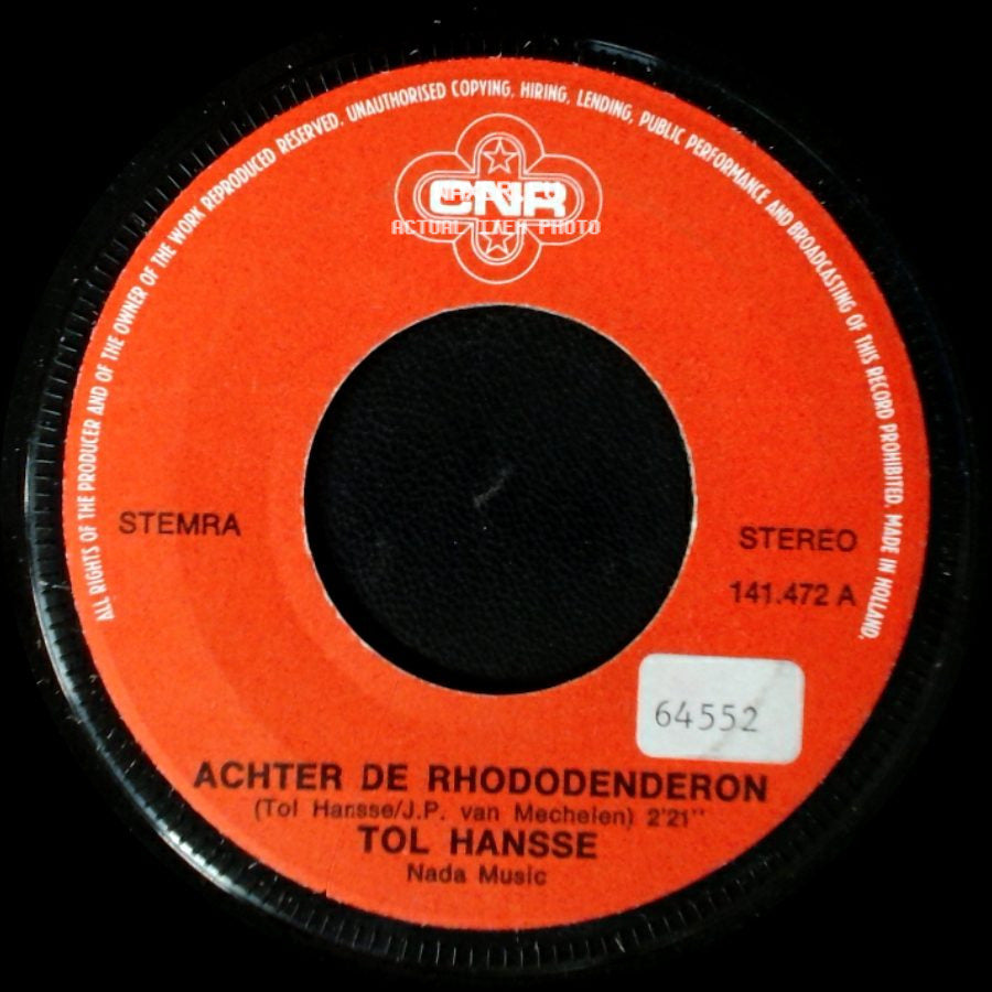 Tol Hansse - Zes Planken / Achter De Rhododenderon side B