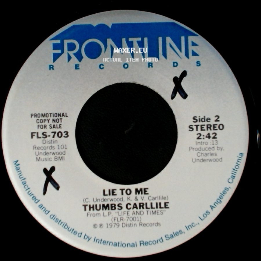 Thumbs Carllile - Bury Me Beneath The Willow / Lie To Me side B