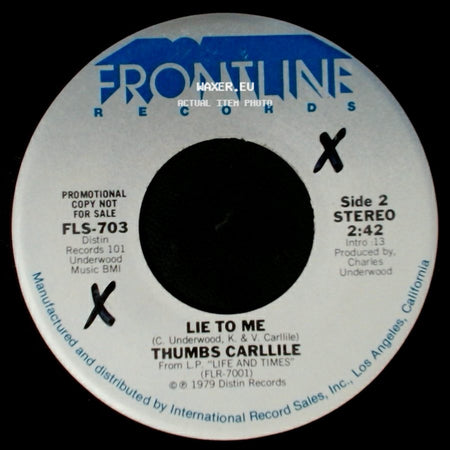 Thumbs Carlile - Bury Me Beneath The Willow / Lie To Me side B