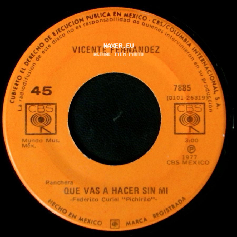 Vicente Fernandez - Que Vas A Hacer Sin Mi / Mi Noche Buena side A