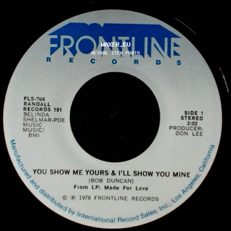 Randall Records 101 / Randall - You Show Me Yours & I'll Show You Mine / You're The Last Thing On My Mind side A