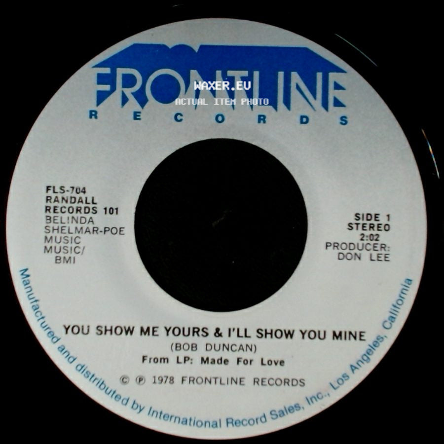 Randall Records 101 / Randall - You Show Me Yours & I'll Show You Mine / You're The Last Thing On My Mind side A