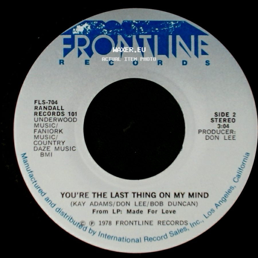 Randall Records 101 / Randall - You Show Me Yours & I'll Show You Mine / You're The Last Thing On My Mind side B