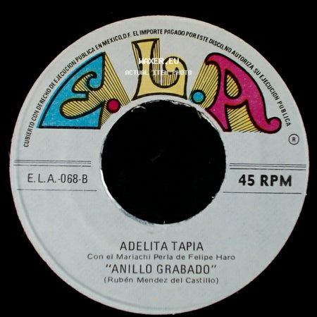 Adelita Tapia / Adelita Tapia Con El Mariachi Perla De Felipe Haro - Creiste / Anillo Grabado side B