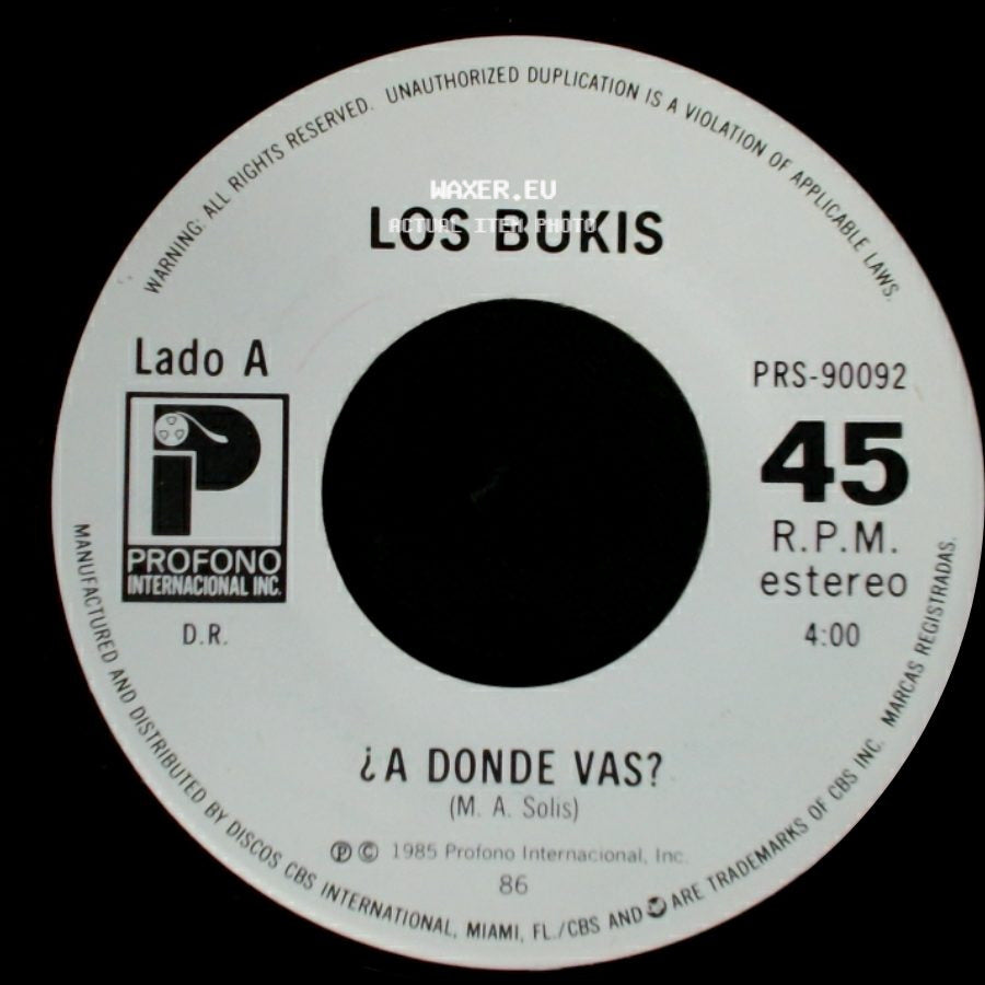 Los Bukis - ¿A Donde Vas? / Fijate, Fijate side A