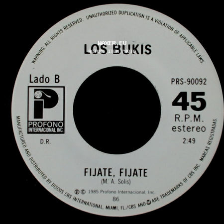 Los Bukis - ¿A Donde Vas? / Fijate, Fijate side B