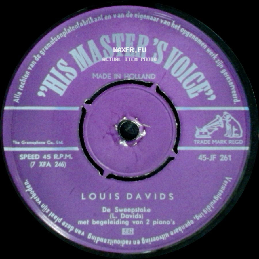 Louis Davids - Naar De Bollen / De Sweepstake side B