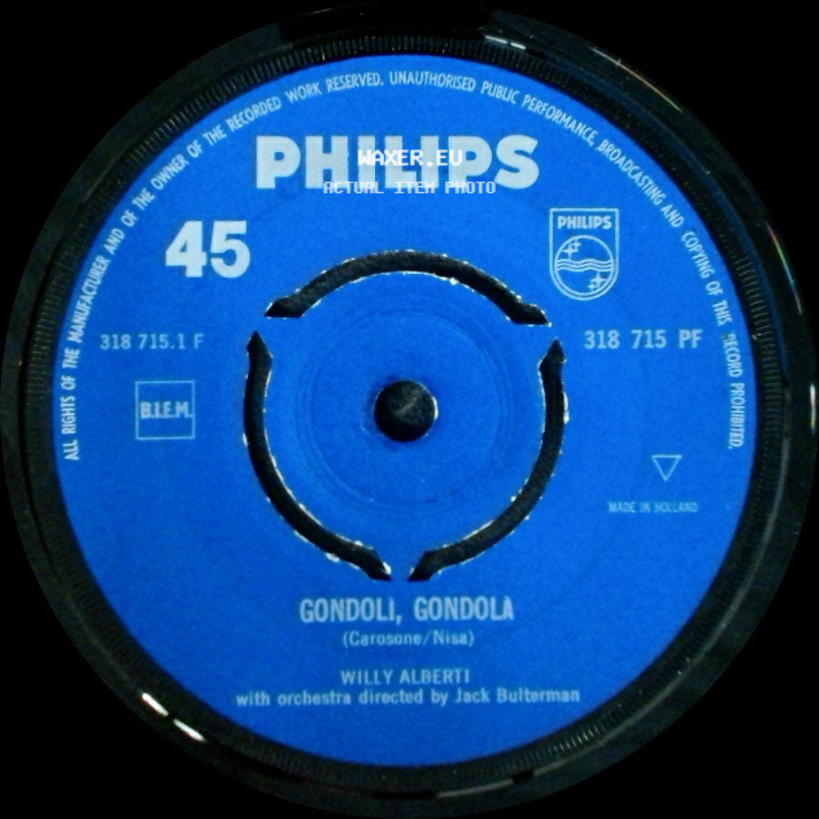 Willy Alberti - Tango Italiano / Gondoli, Gondola side B