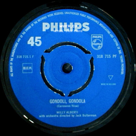 Willy Alberti - Tango Italiano / Gondoli, Gondola side B