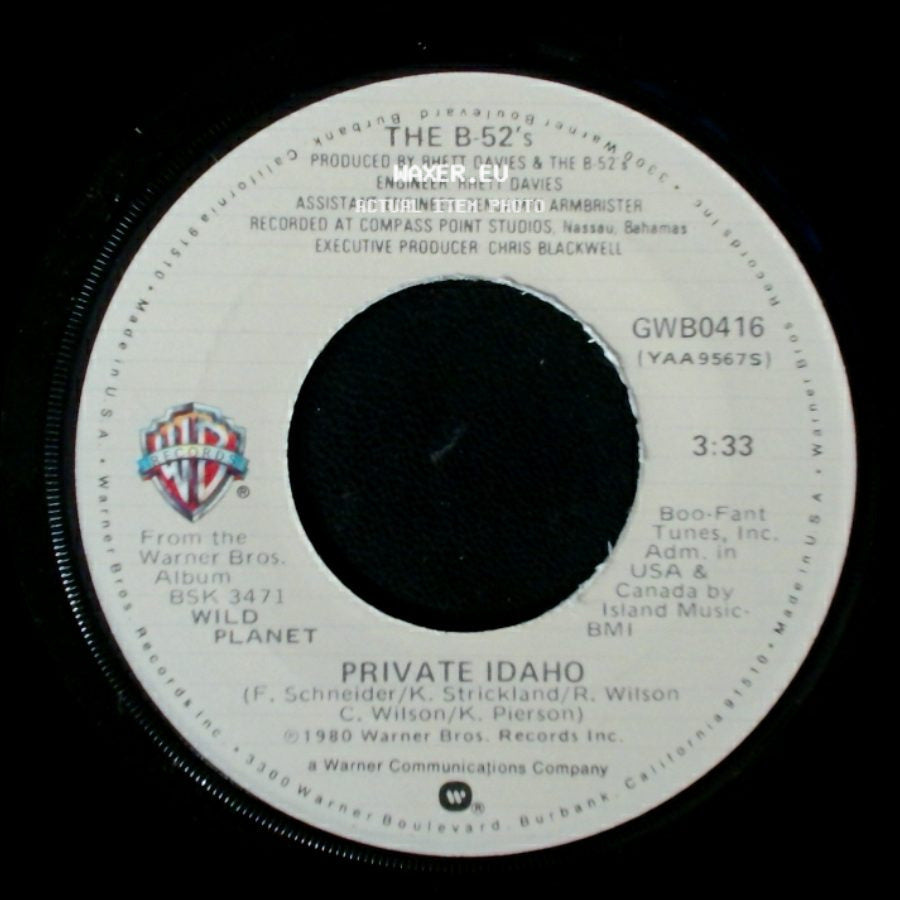 The B-52's - Rock Lobster / Private Idaho side B