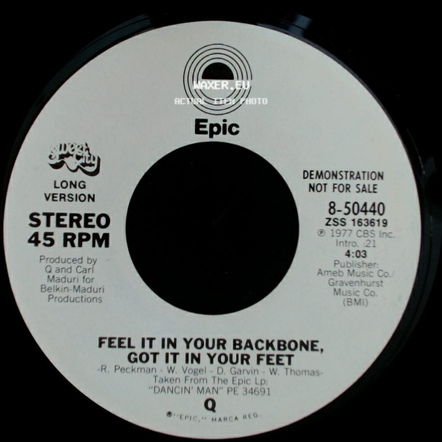 Q - Feel It In Your Backbone, Got It In Your Feet / Feel It In Your Backbone, Got It In Your Feet side B