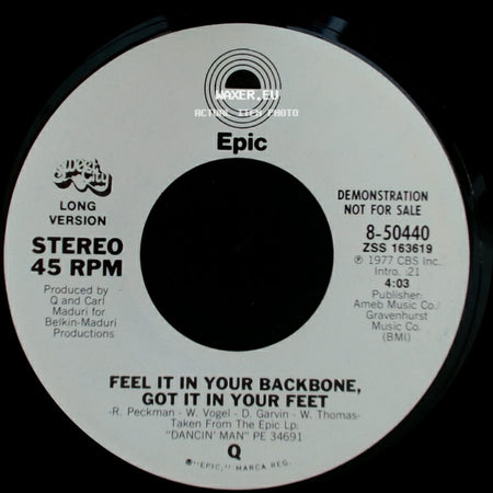 Q - Feel It In Your Backbone, Got It In Your Feet / Feel It In Your Backbone, Got It In Your Feet side B