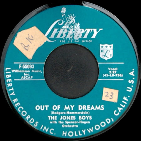 The Jones Boys - Good Night / Out Of My Dreams side B