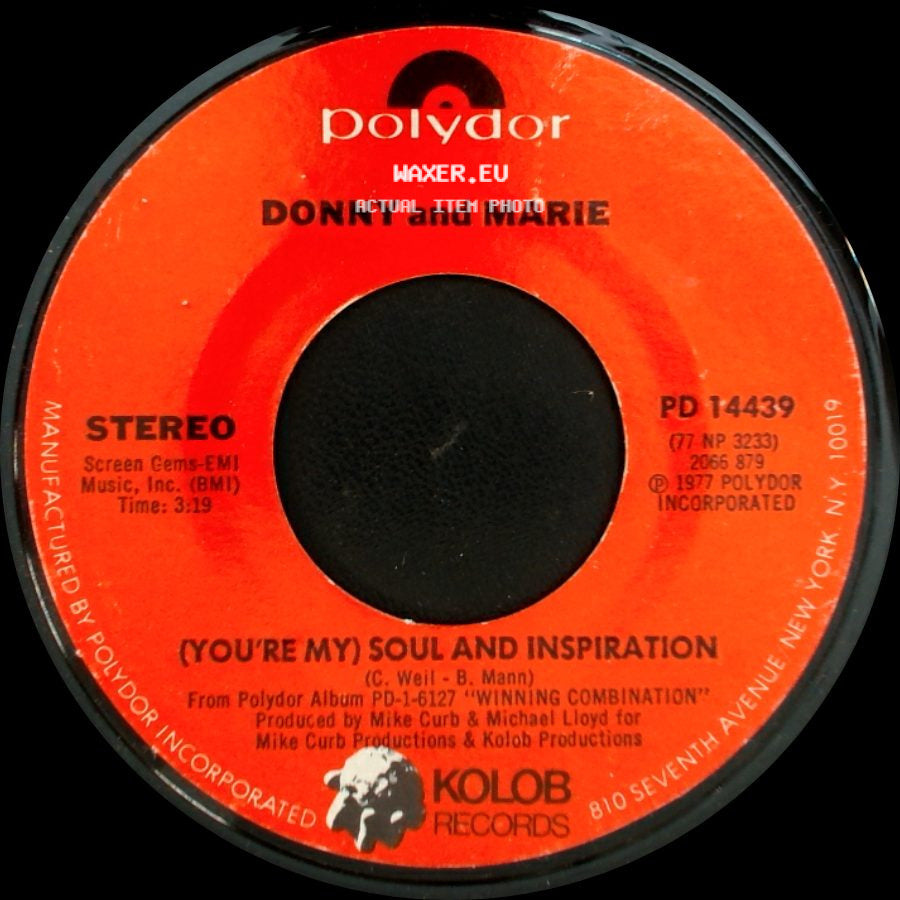 Donny And Marie - (You're My) Soul And Inspiration / Now We're Together side A