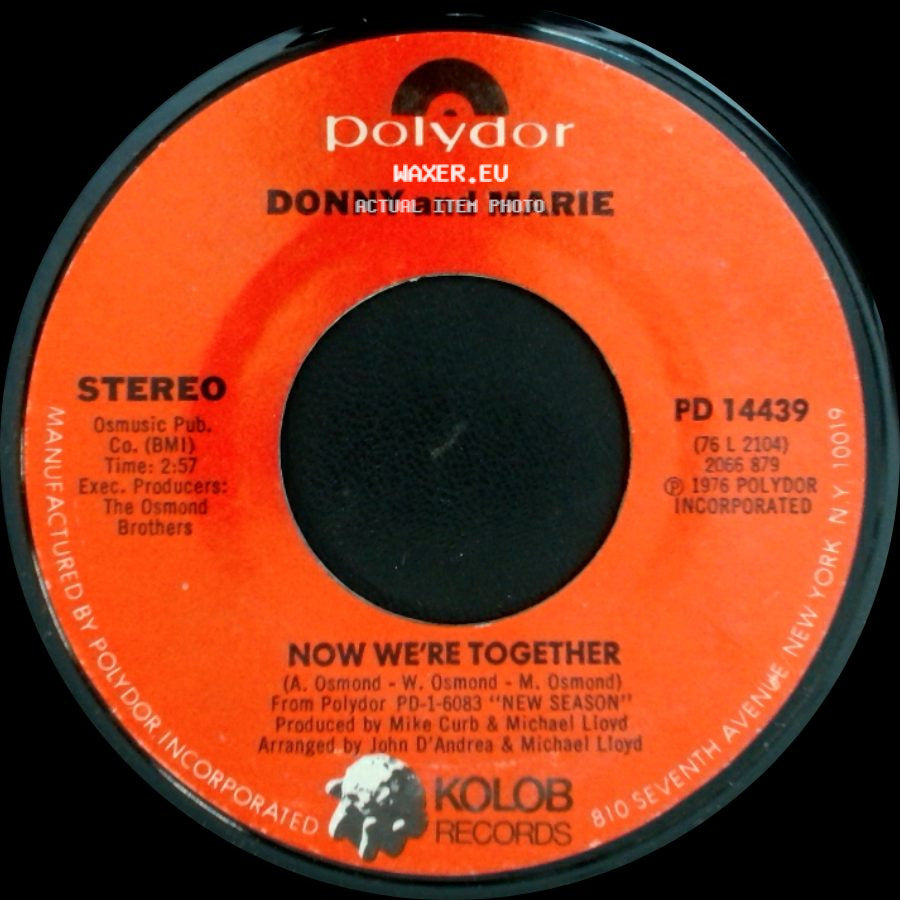 Donny And Marie - (You're My) Soul And Inspiration / Now We're Together side B
