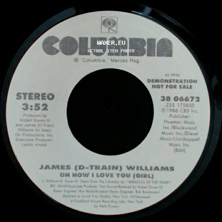 James (D-Train) Williams - Oh How I Love You (Girl) / Oh How I Love You (Girl) side B