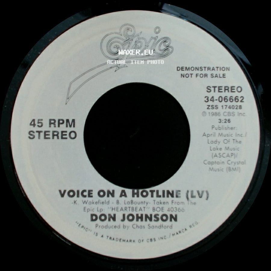 Don Johnson - Voice On A Hotline (Sv) / Voice On A Hotline (Lv) side B