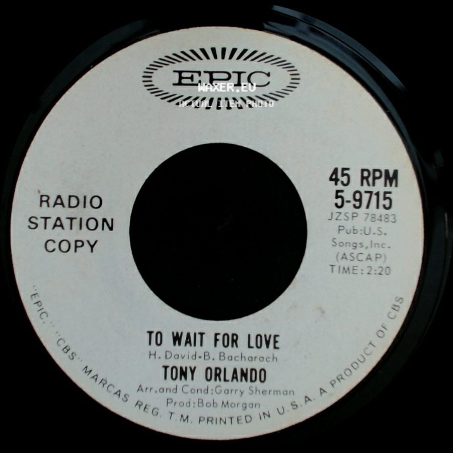 Tony Orlando - To Wait For Love / Accept It side A