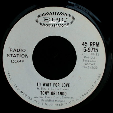 Tony Orlando - To Wait For Love / Accept It side A