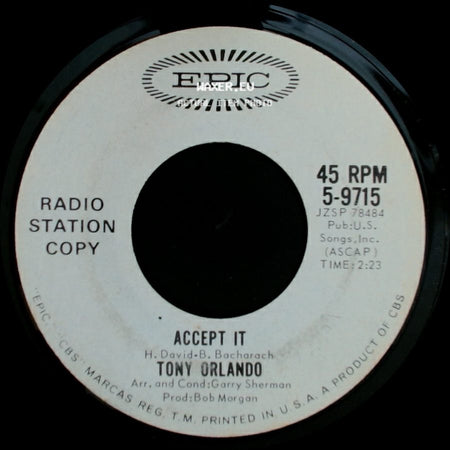 Tony Orlando - Accept It / To Wait For Love side A