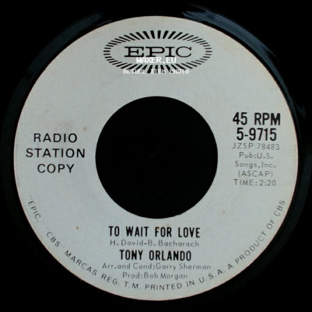 Tony Orlando - Accept It / To Wait For Love side B