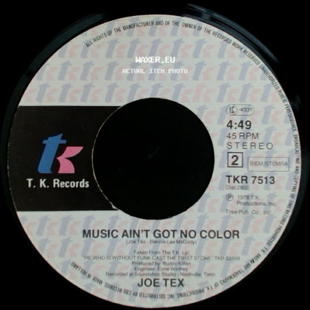 Joe Tex - Loose Caboose / Music Ain't Got No Color side B