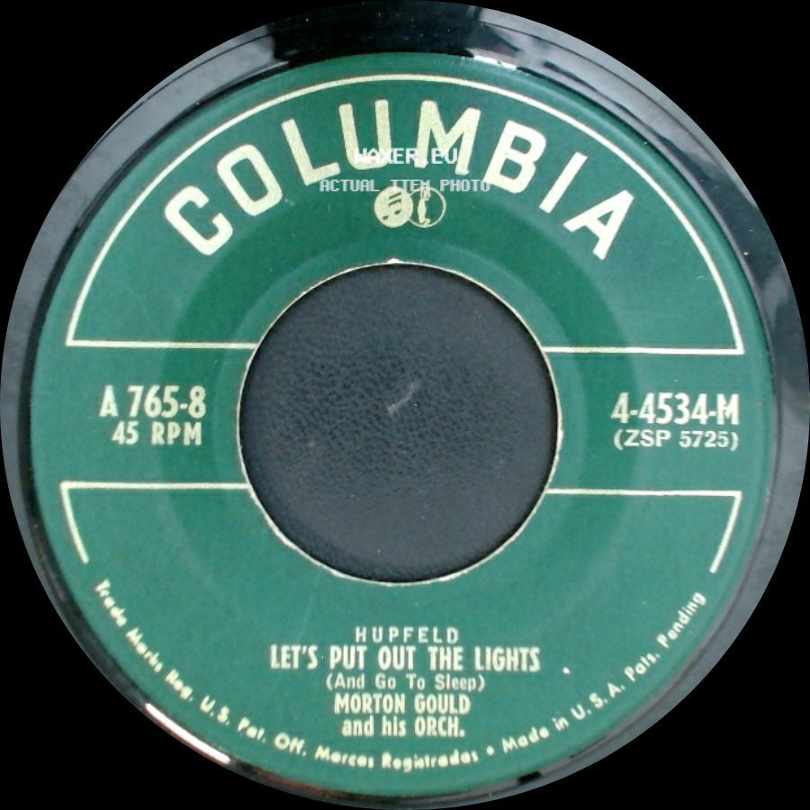 Morton Gould And His Orch. - Berlin Soft Lights And Sweet Music / Let's Put Out The Lights (And Go To Sleep) side B