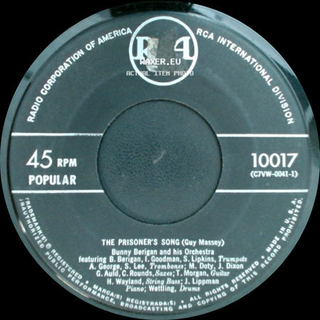 Bunny Berigan And His Orchestra - I Can't Get Started / The Prisoner's Song side B