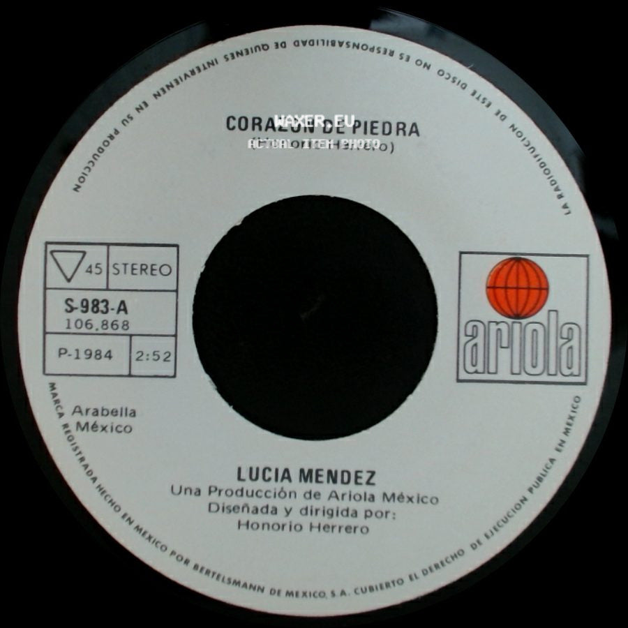 Lucia Mendez - La Luna De Cancun / Corazon De Piedra side B