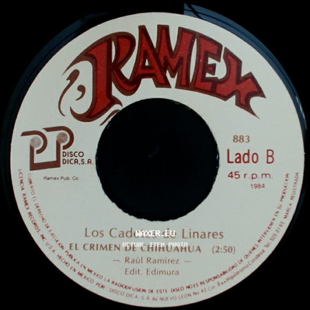 Los Cadetes De Linares - Despedida Con Mariachi / El Crimen De Chihuahua side B