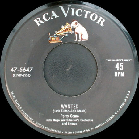 Perry Como - Wanted / Look Out The Window (And See How I'm Standing In The Rain) side A